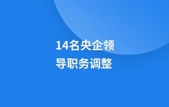 14名央企领导职务调整
