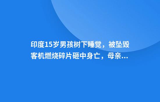 印度15岁男孩树下睡觉,被坠毁客机燃烧碎片砸中身亡,母亲逃出火海