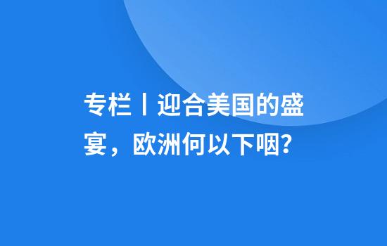 专栏丨迎合美国的盛宴,欧洲何以下咽?