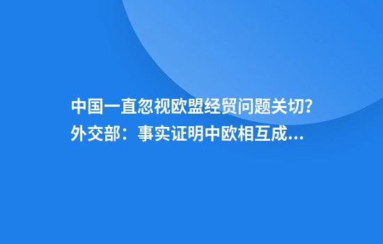 中国一直忽视欧盟经贸问题关切?外交部:事实证明中欧相互成就、共同发展