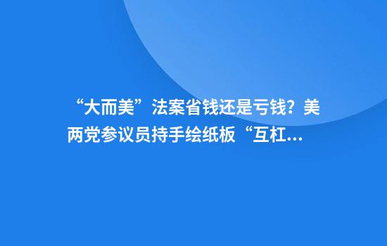 “大而美”法案省钱还是亏钱?美两党参议员持手绘纸板“互杠”
