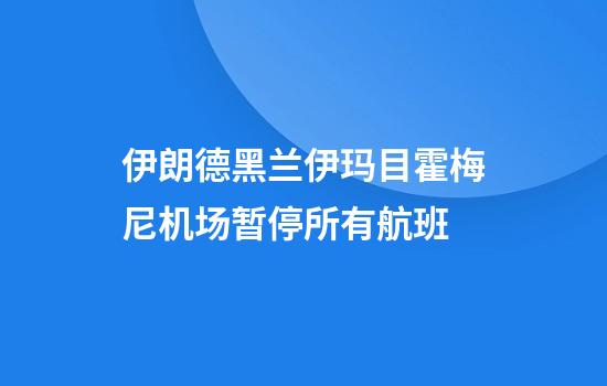 伊朗德黑兰伊玛目霍梅尼机场暂停所有航班