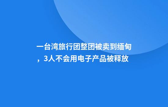 一台湾旅行团整团被卖到缅甸,3人不会用电子产品被释放