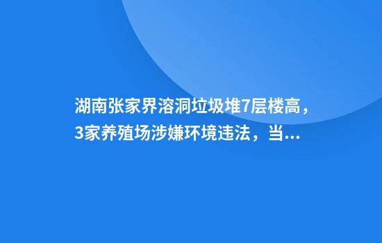 湖南张家界溶洞垃圾堆7层楼高,3家养殖场涉嫌环境违法,当地凌晨通报