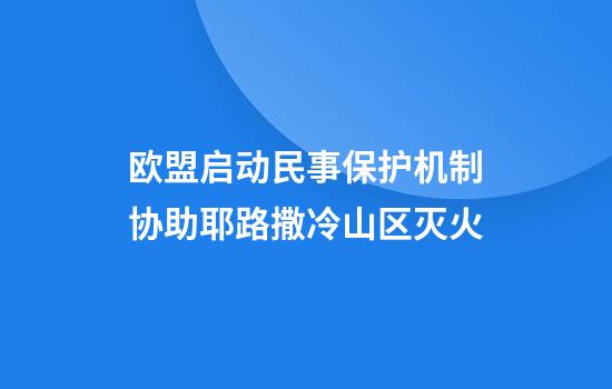 欧盟启动民事保护机制协助耶路撒冷山区灭火
