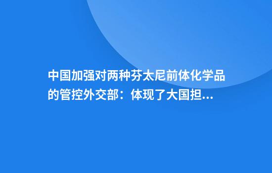 中国加强对两种芬太尼前体化学品的管控外交部:体现了大国担当