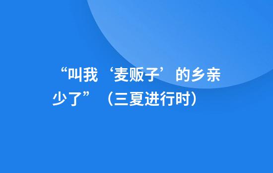 “叫我‘麦贩子’的乡亲少了”(三夏进行时)